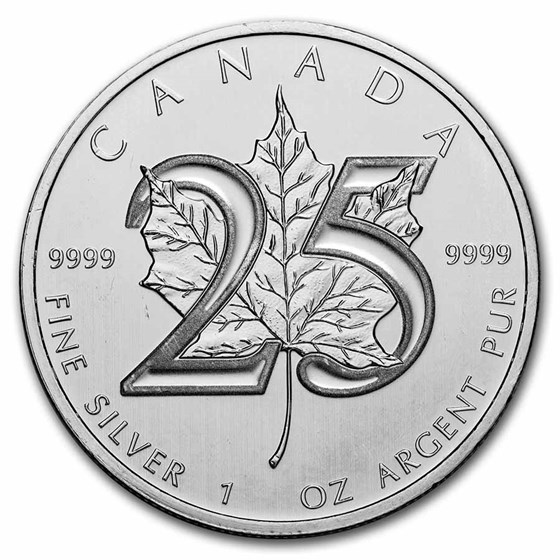 2013 Canada 1 oz Silver Maple Leaf BU (25th Anniv) 2013 Canada 1 oz Silver Maple Leaf BU (25th Anniv)